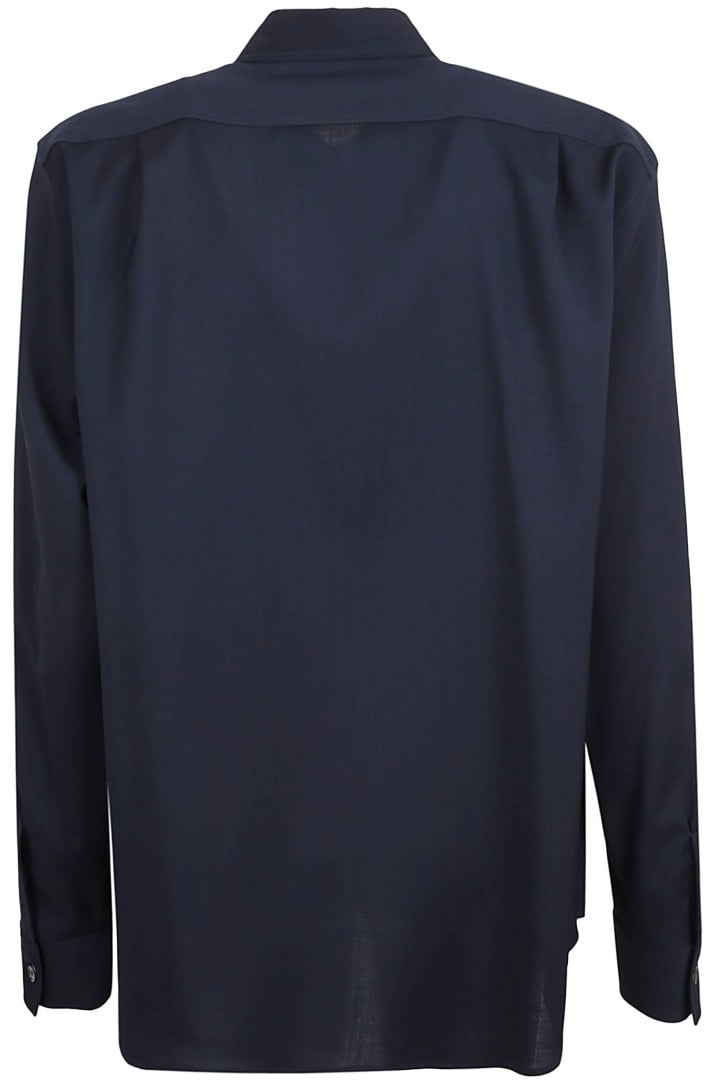Grifoni Long-Sleeved Casual Shirt With Button-Down Front Zwart