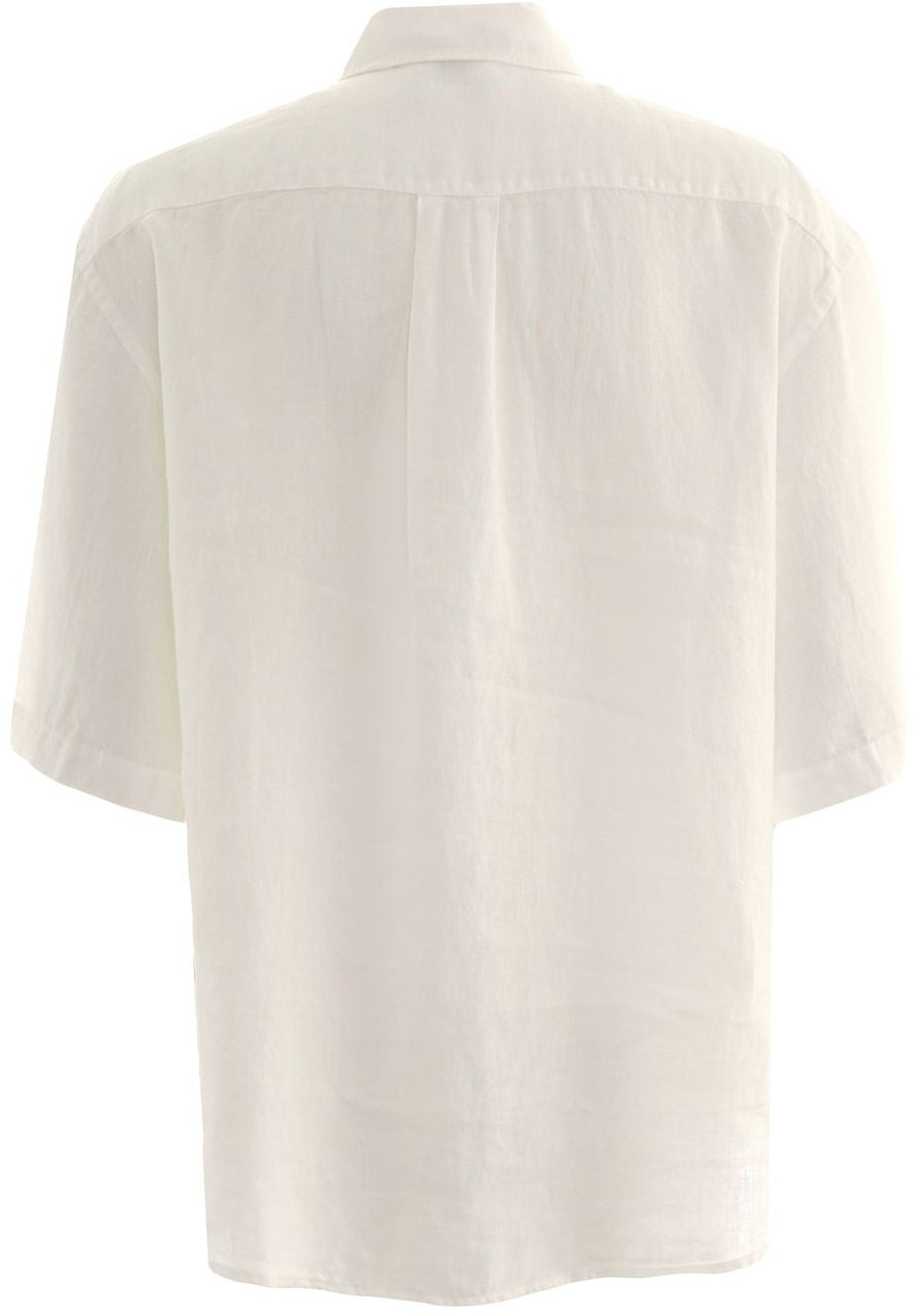 Grifoni Linen shorts sleeve shirt Wit