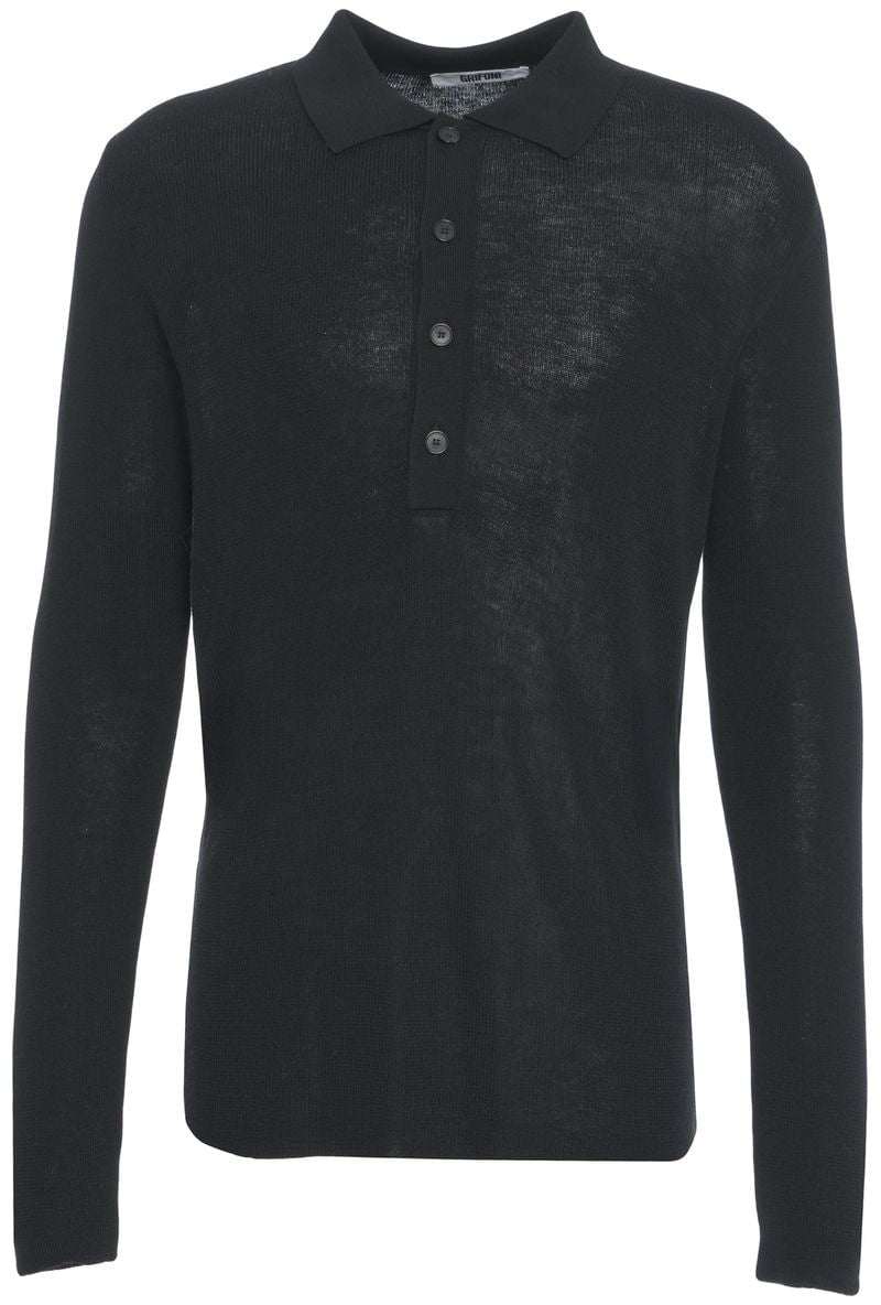 Grifoni Sweater with polo collar Zwart