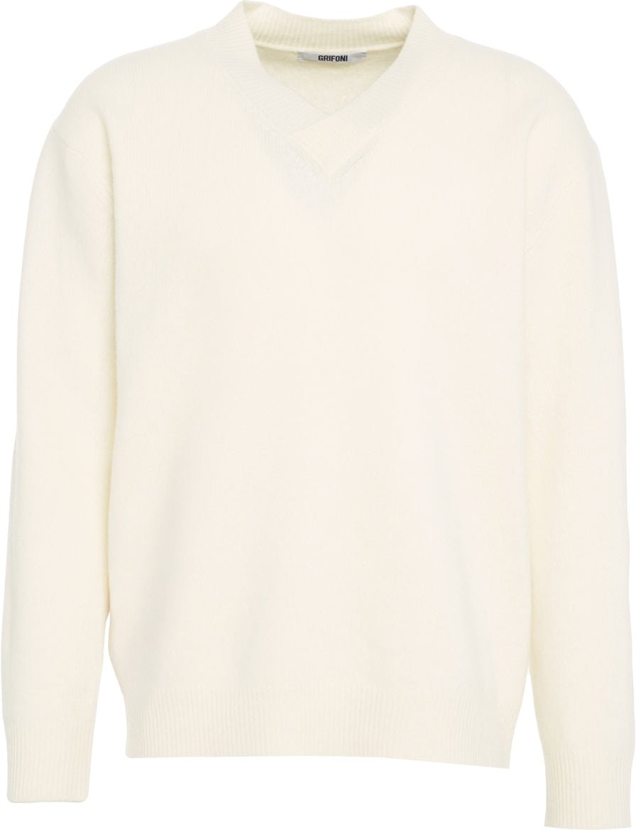 Grifoni Sweater with v-neck Wit