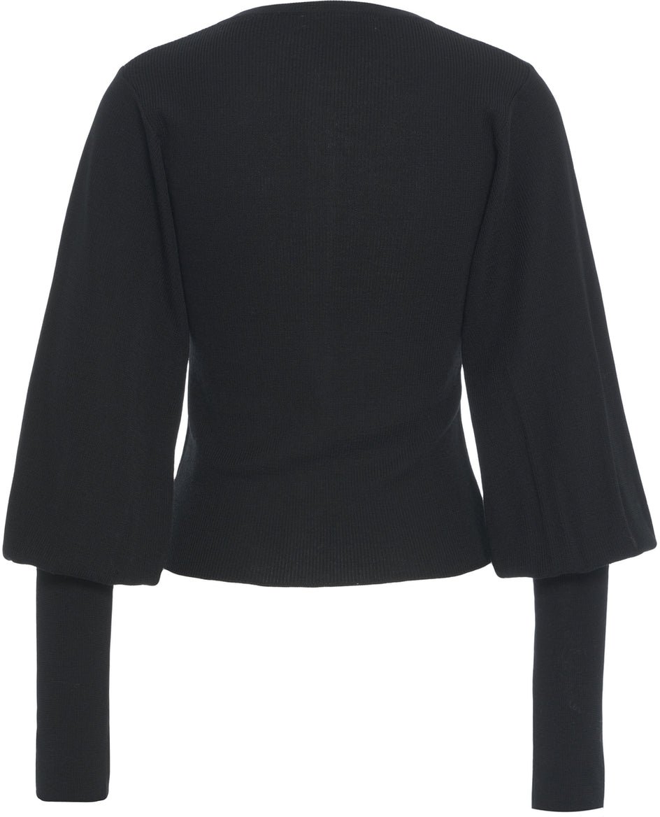 Grifoni Ribbed cardigan Zwart