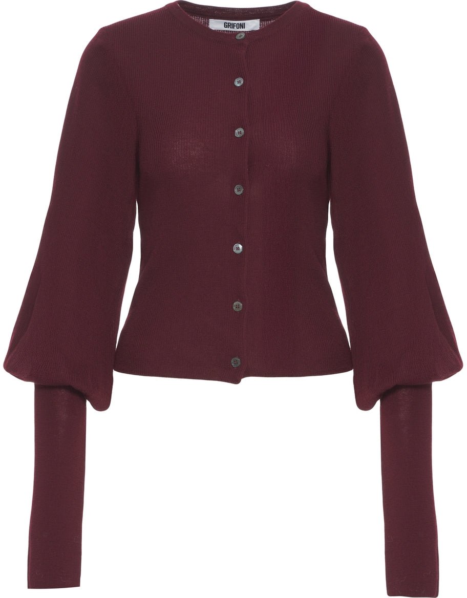 Grifoni Ribbed cardigan Rood