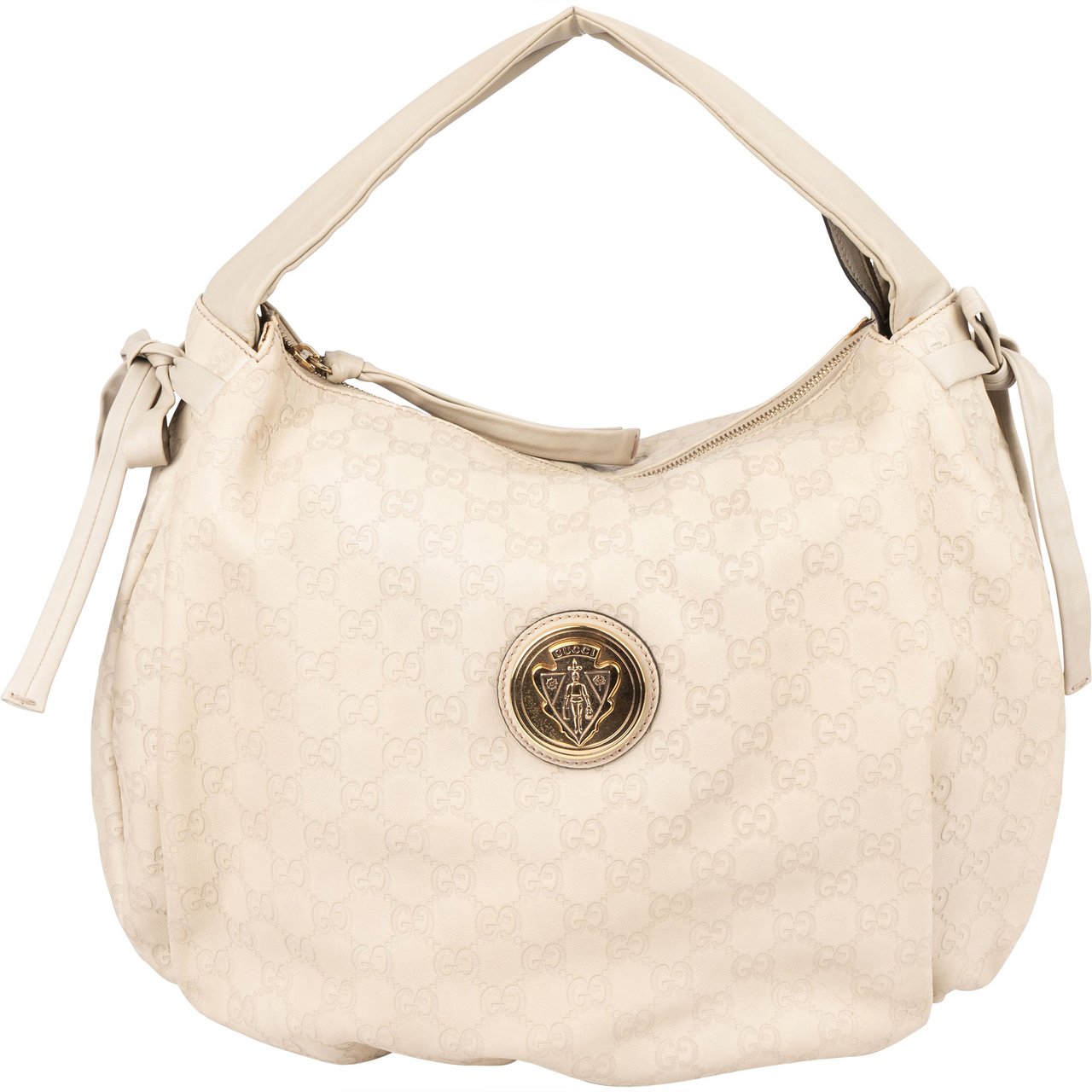 Gucci Gucci Leather GG Monogram Guccissima Hysteria Handbag Beige