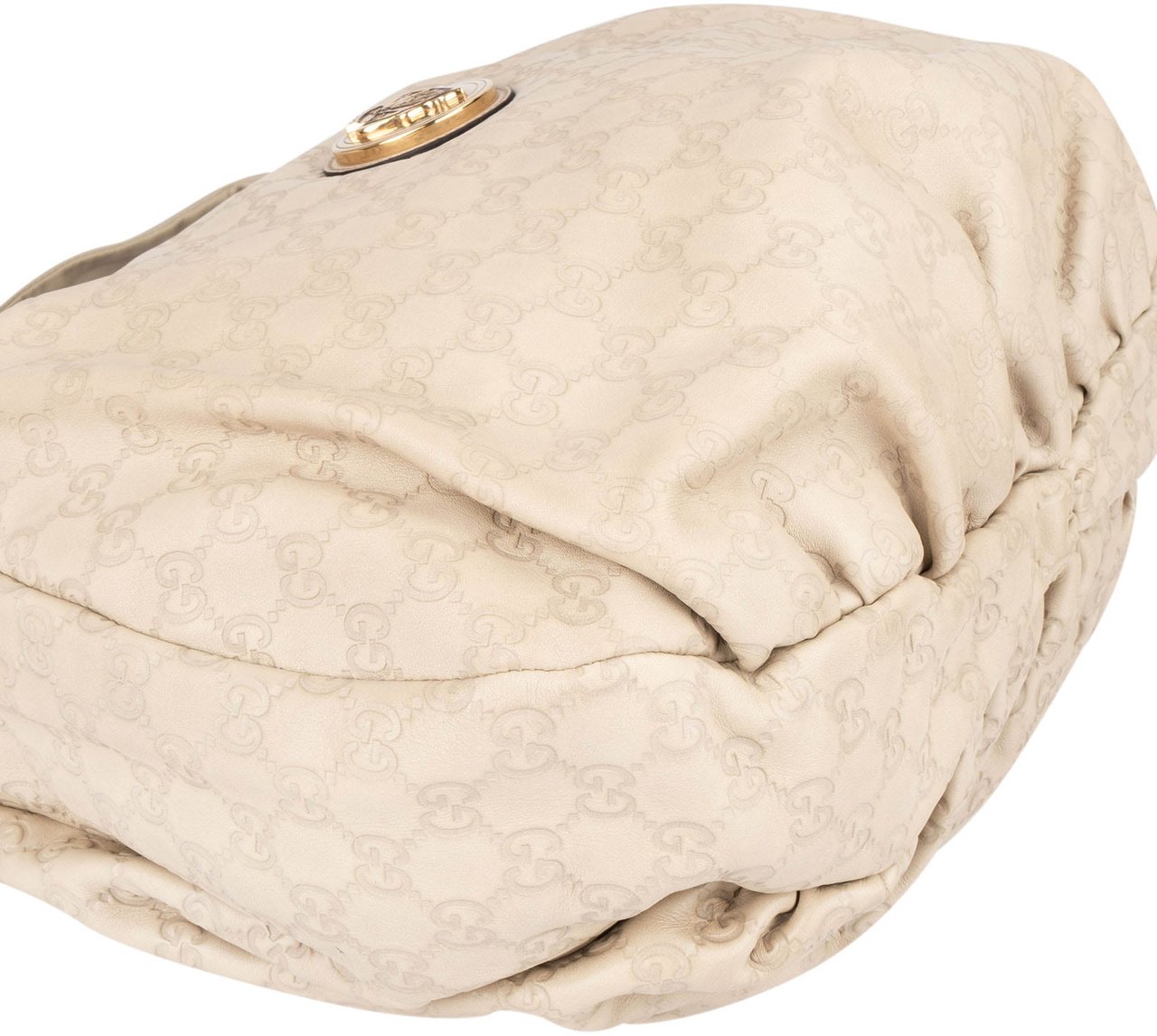 Gucci Leather GG Monogram Guccissima Hysteria Handbag Beige