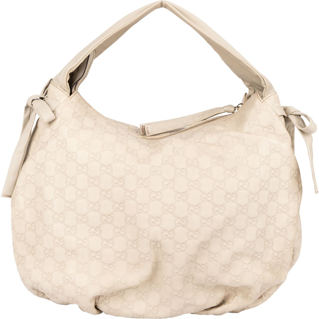 Gucci Gucci Leather GG Monogram Guccissima Hysteria Handbag Beige