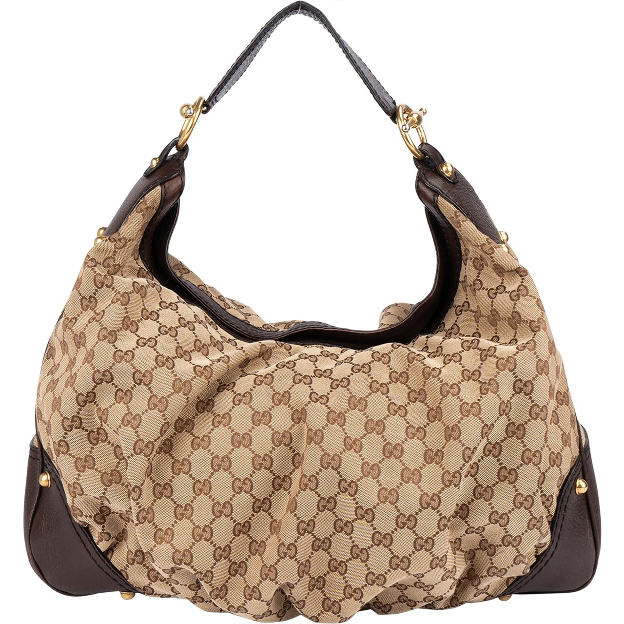 Gucci Gucci Canvas GG Monogram Hysteria Hobo Shoulder Bag Beige