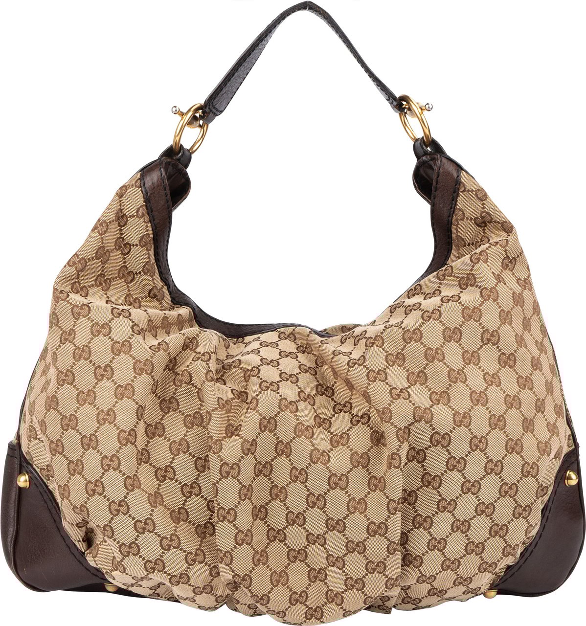 Gucci Gucci Canvas GG Monogram Hysteria Hobo Shoulder Bag Beige