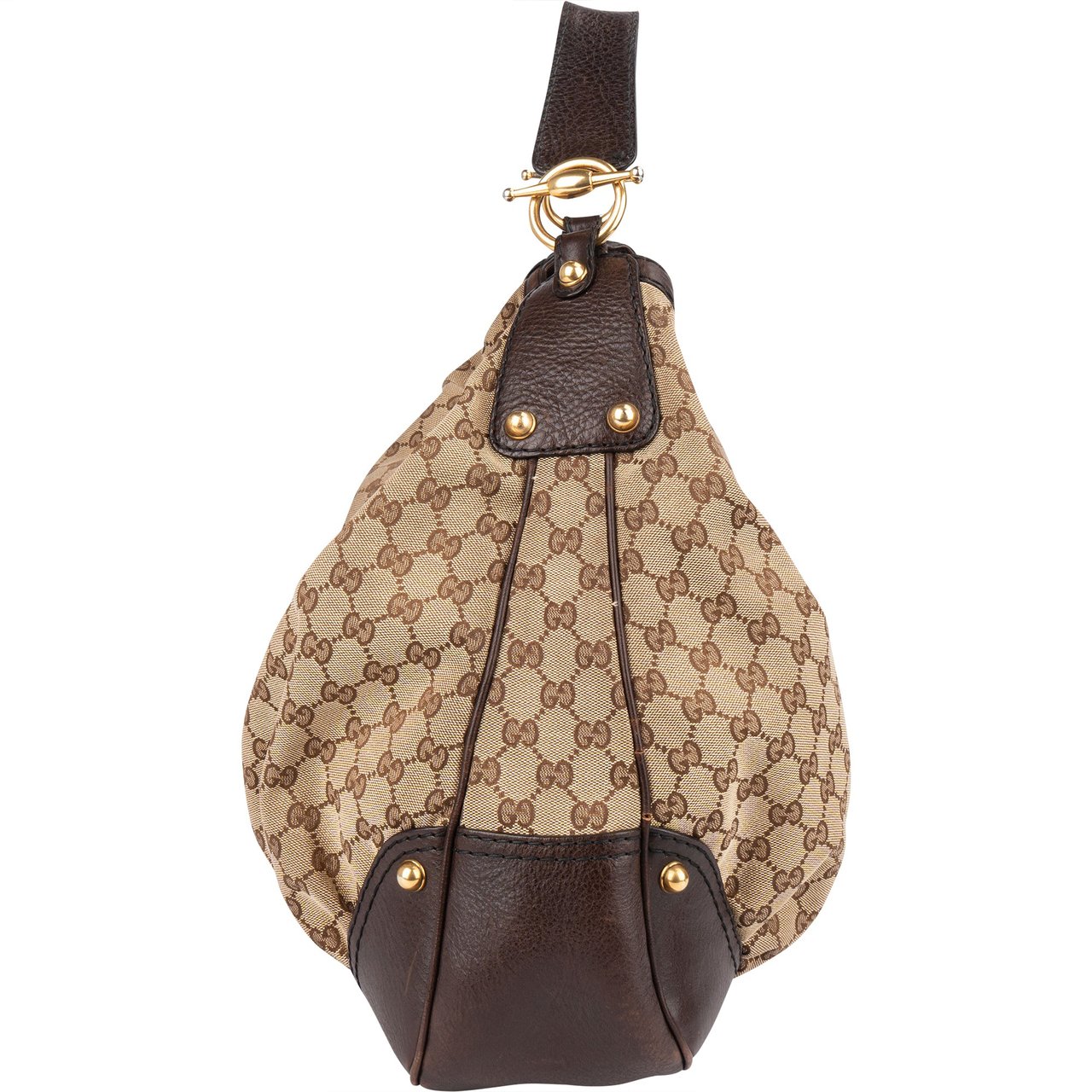Gucci Gucci Canvas GG Monogram Hysteria Hobo Shoulder Bag Beige
