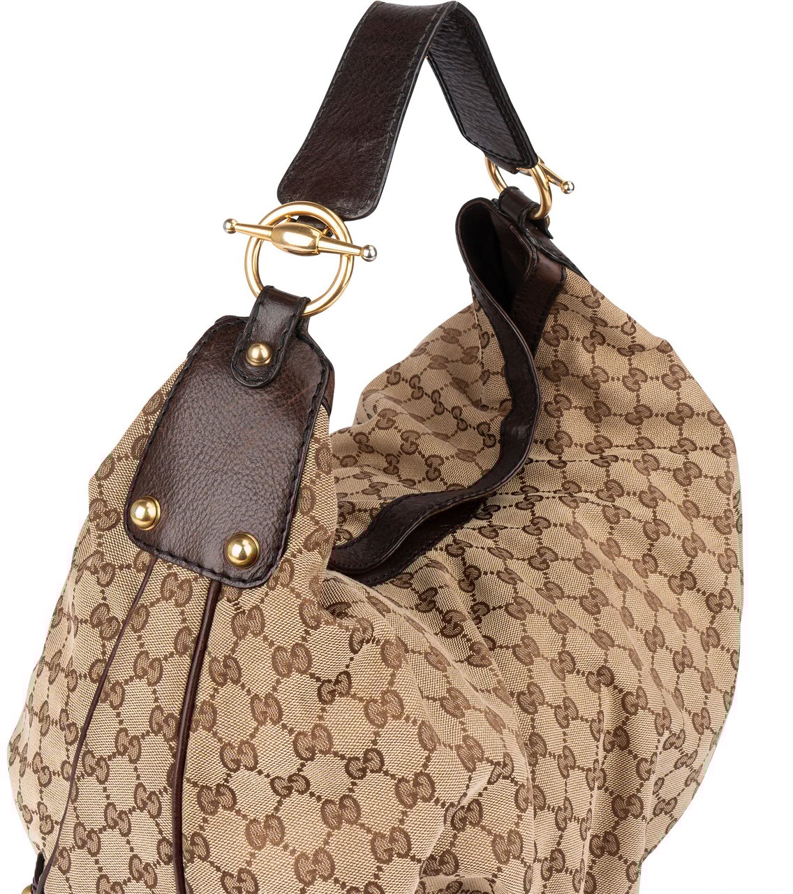 Gucci Gucci Canvas GG Monogram Hysteria Hobo Shoulder Bag Beige