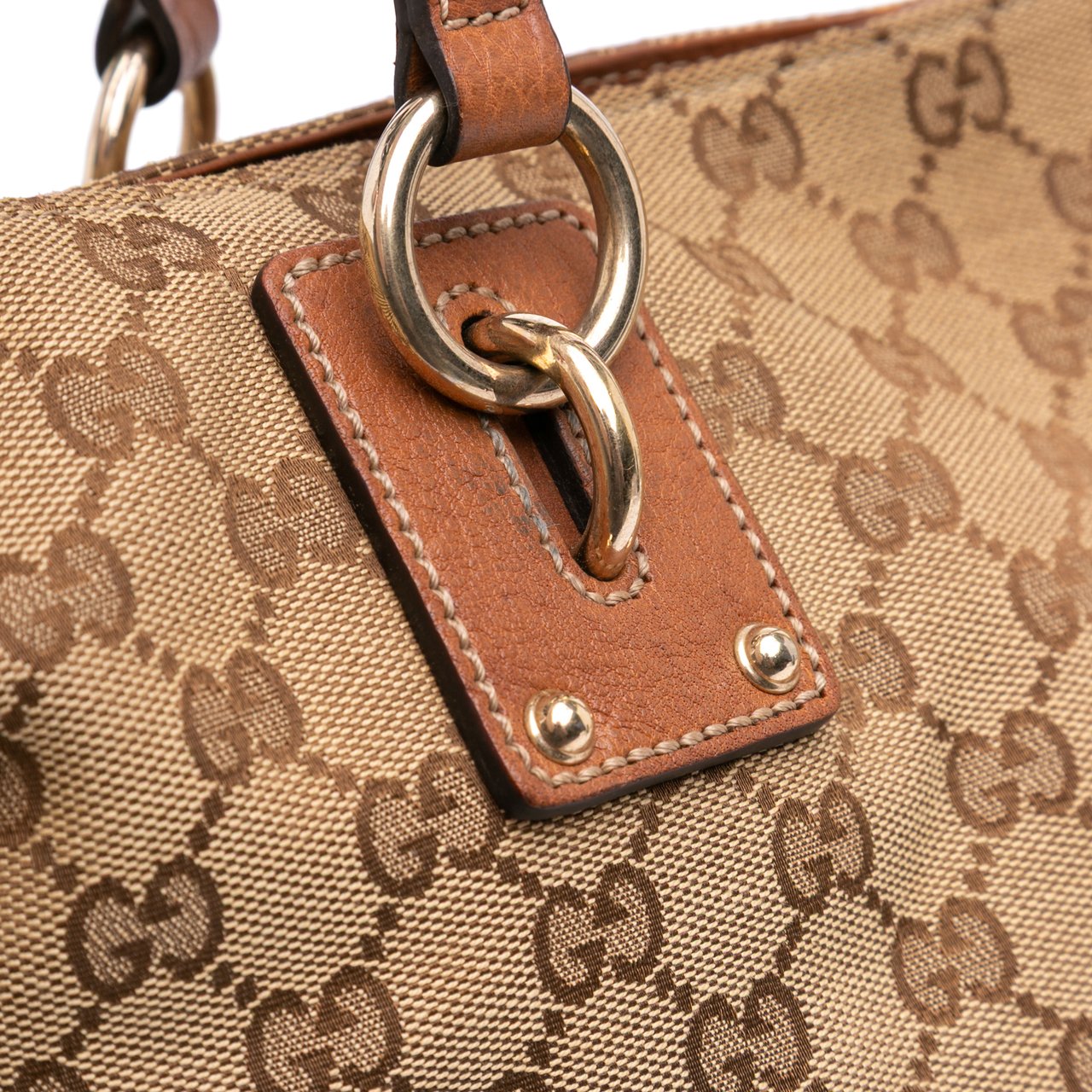 Gucci Large GG Canvas GG Charm Tote Bruin