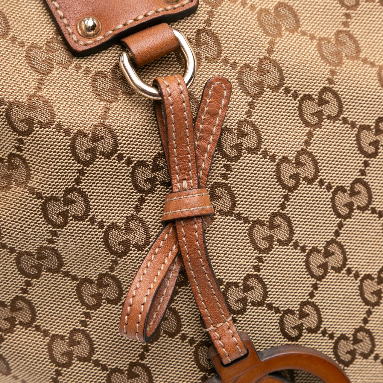 Gucci Large GG Canvas GG Charm Tote Bruin