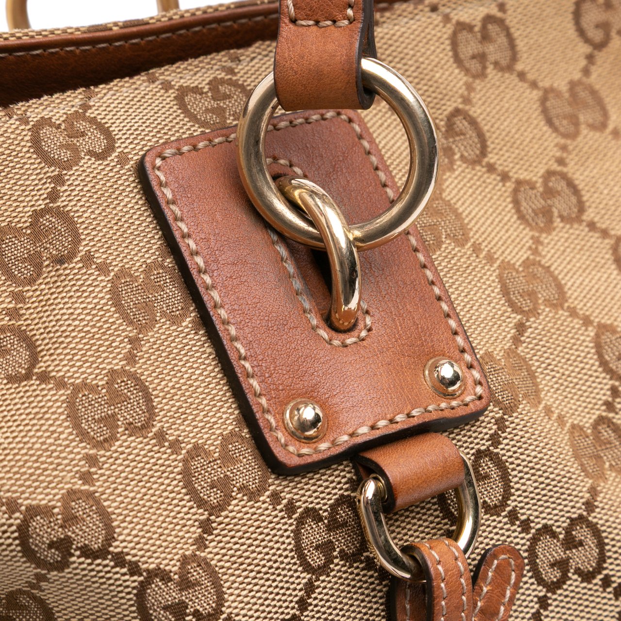 Gucci Large GG Canvas GG Charm Tote Bruin