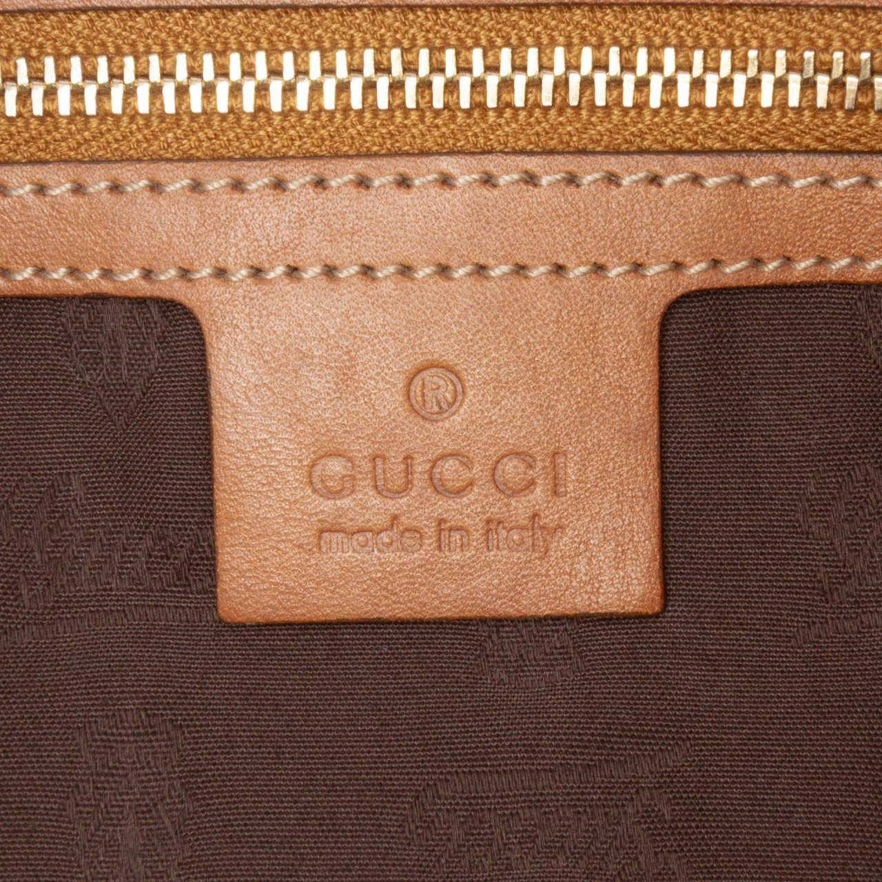 Gucci Large GG Canvas GG Charm Tote Bruin