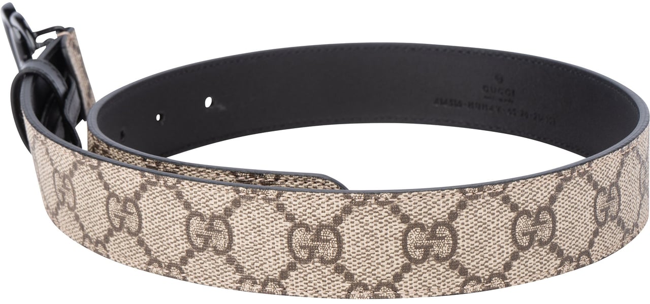 Gucci Gucci Black GG Monogram Belt Zwart
