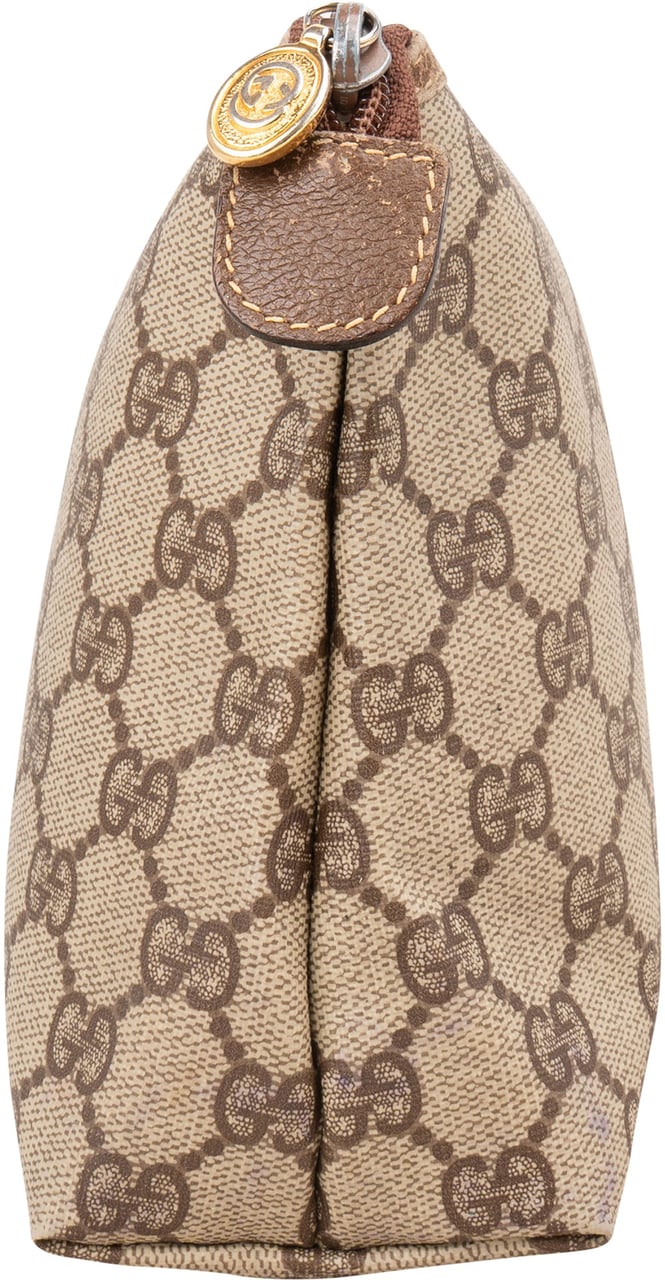 Gucci Gucci Monogram Supreme Canvas Pouch Beige