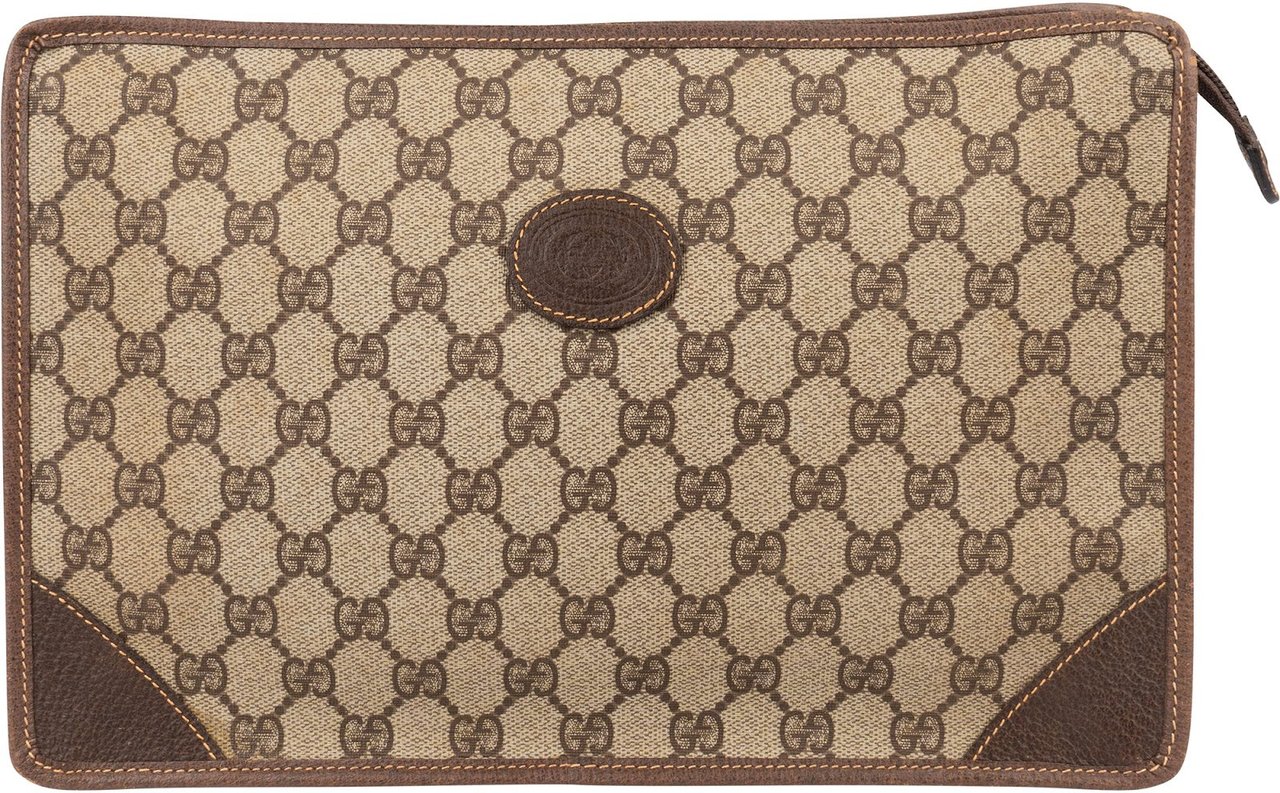 Gucci Gucci GG Monogram Vintage Supreme Clutch Bruin