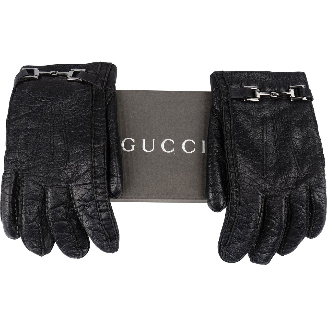 Gucci Gucci Horsebit Leather Gloves Zwart