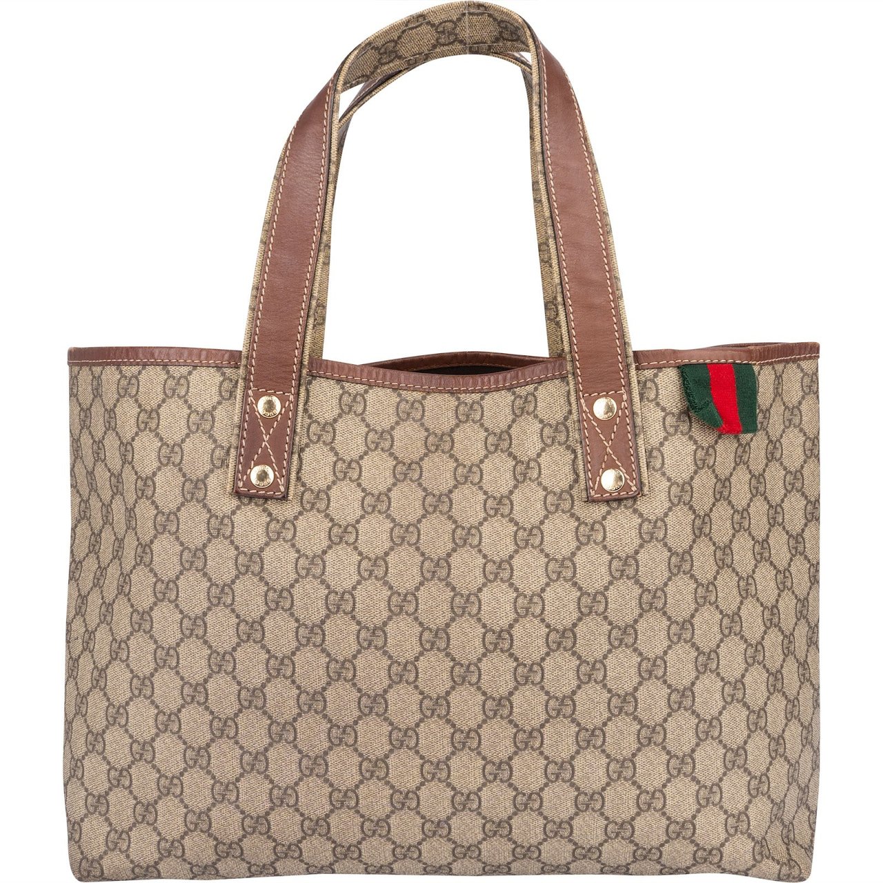 Gucci Gucci Monogram GG Canvas Sherry Line Handbag Beige