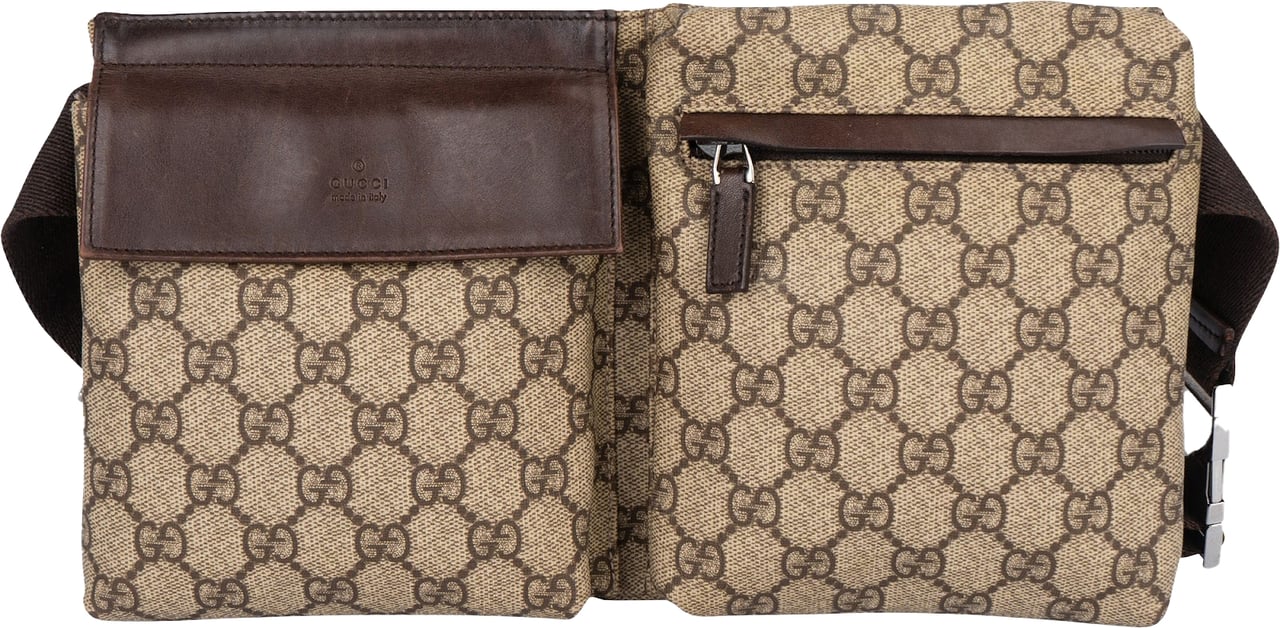 Gucci Gucci Monogram GG Supreme Canvas Belt Crossbody Waist Bag Beige