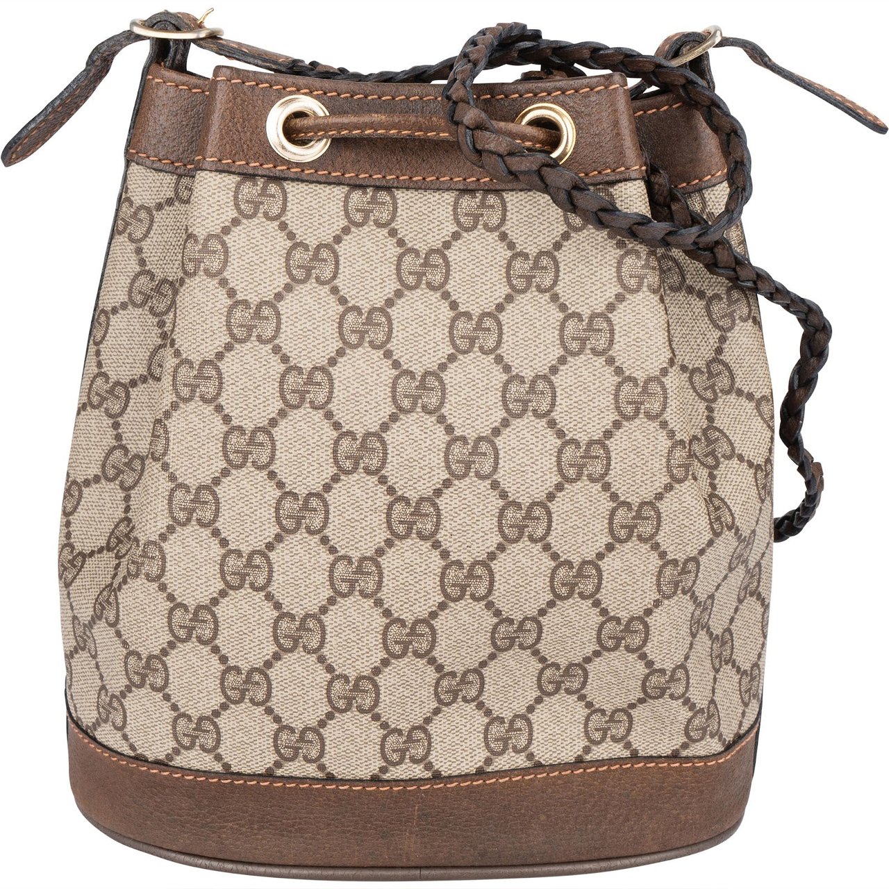 Gucci Gucci Monogram GG Supreme Vintage Bucket Crossbody Bag Beige