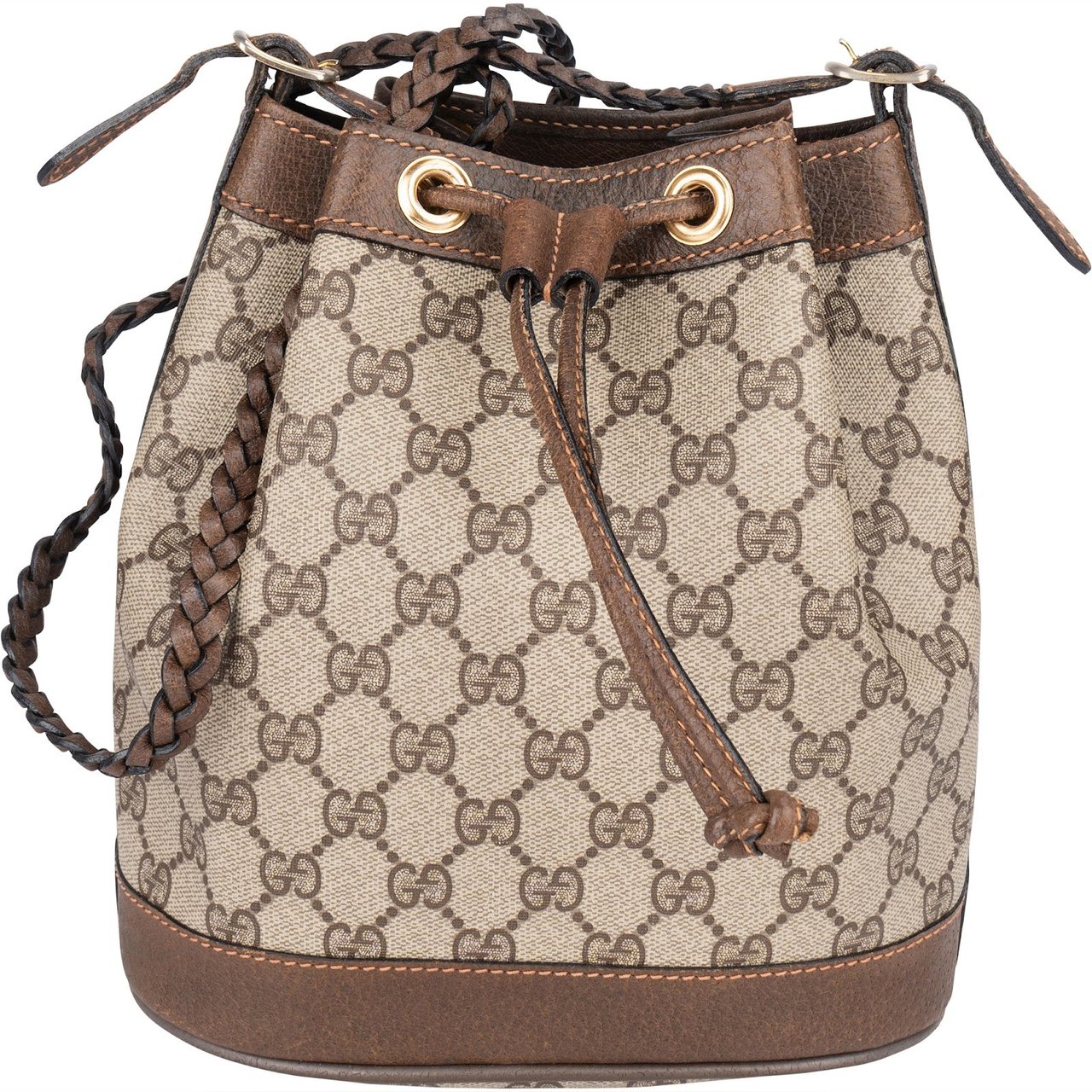 Gucci Gucci Monogram GG Supreme Vintage Bucket Crossbody Bag Beige