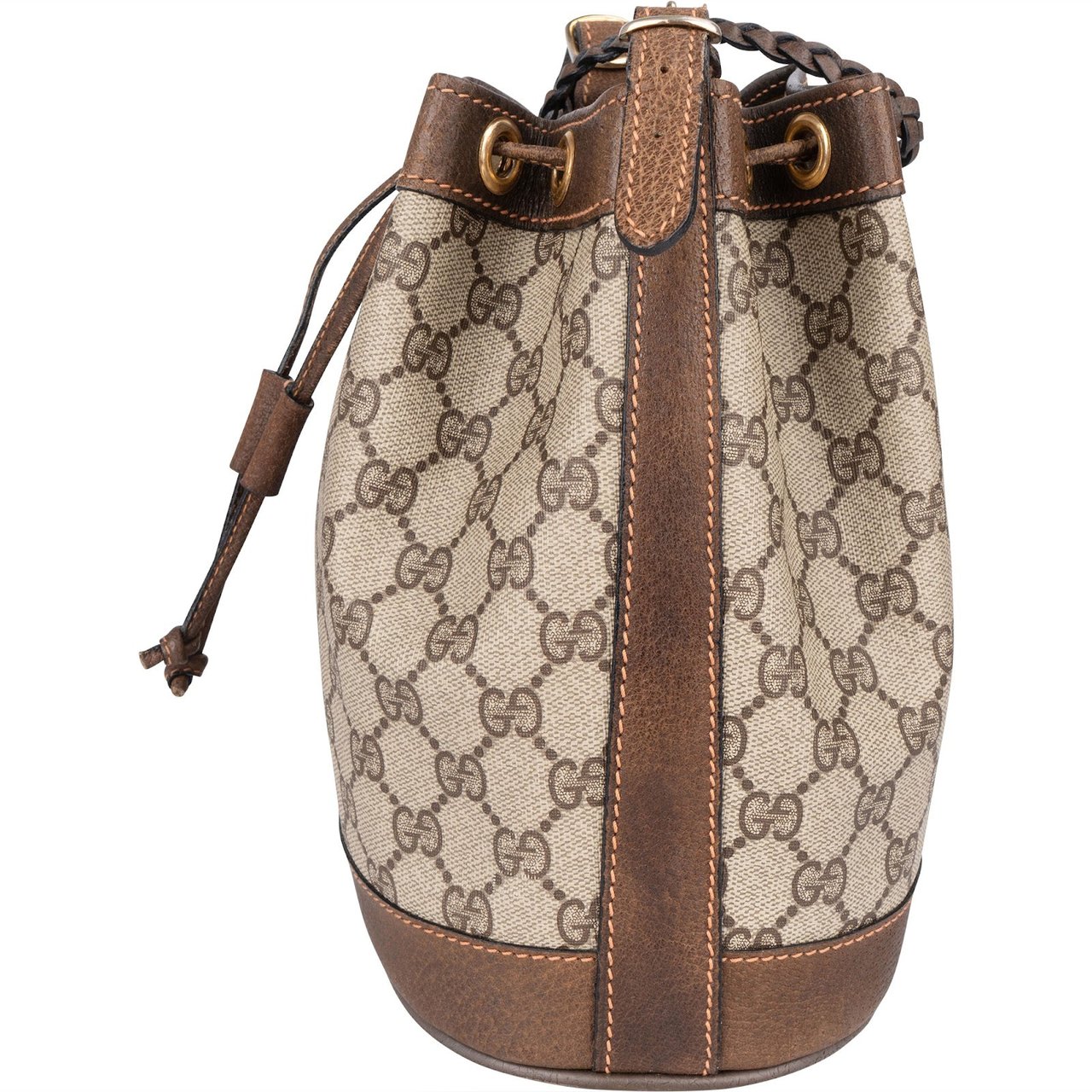 Gucci Gucci Monogram GG Supreme Vintage Bucket Crossbody Bag Beige