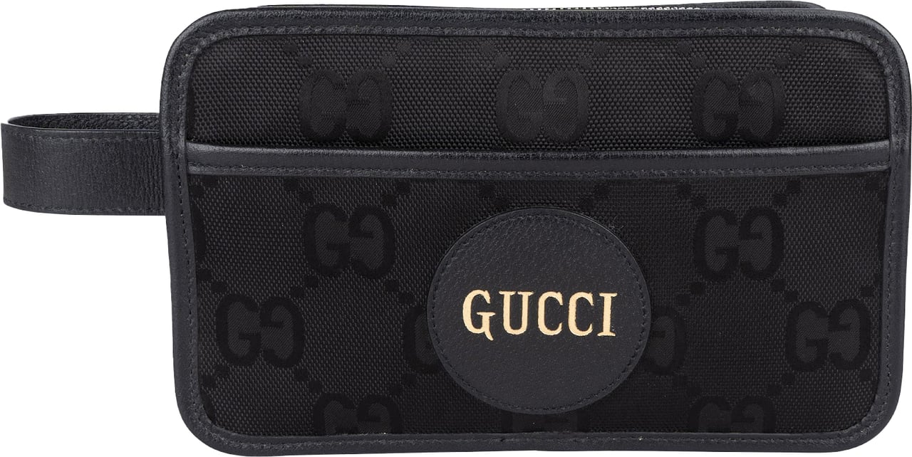 Gucci Gucci Monogram GG Canvas Toiletry Pouch Zwart