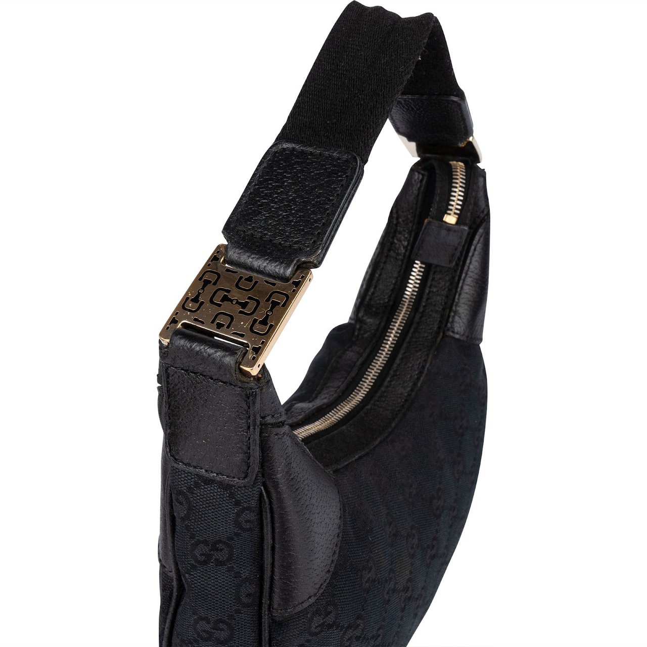 Gucci Monogram GG Canvas Abbey Shoulder Bag Zwart