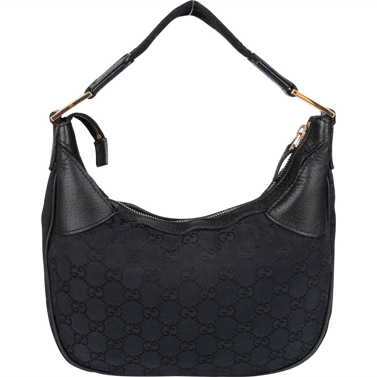 Gucci Gucci Monogram GG Canvas Abbey Shoulder Bag Zwart