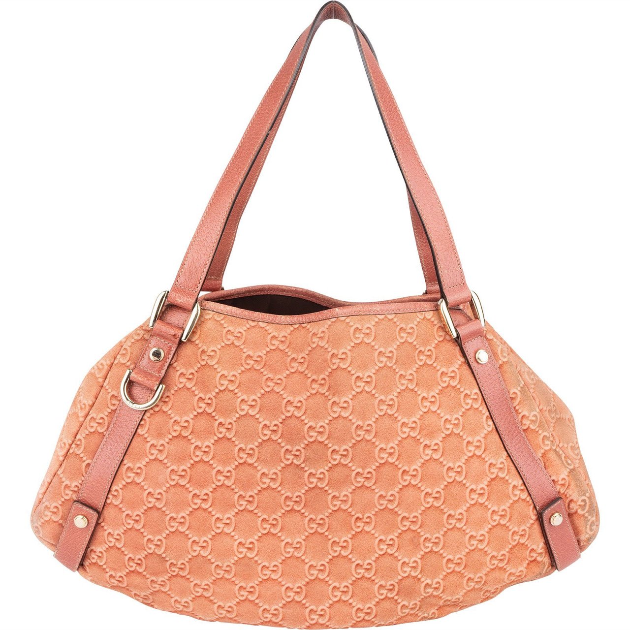Gucci Gucci Guccissima Suede Abbey D-Ring Hobo Shoulder Bag Oranje