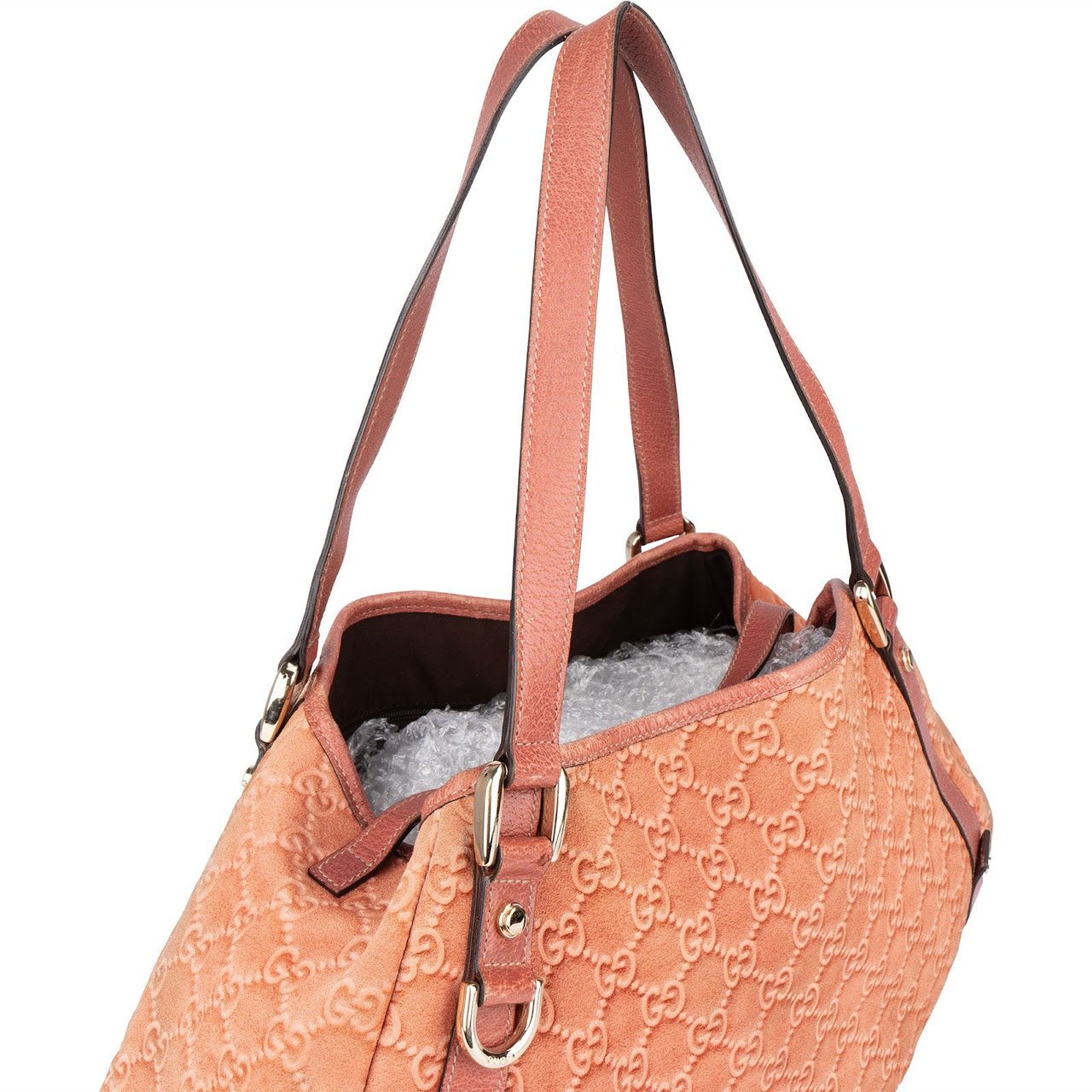 Gucci Gucci Guccissima Suede Abbey D-Ring Hobo Shoulder Bag Oranje