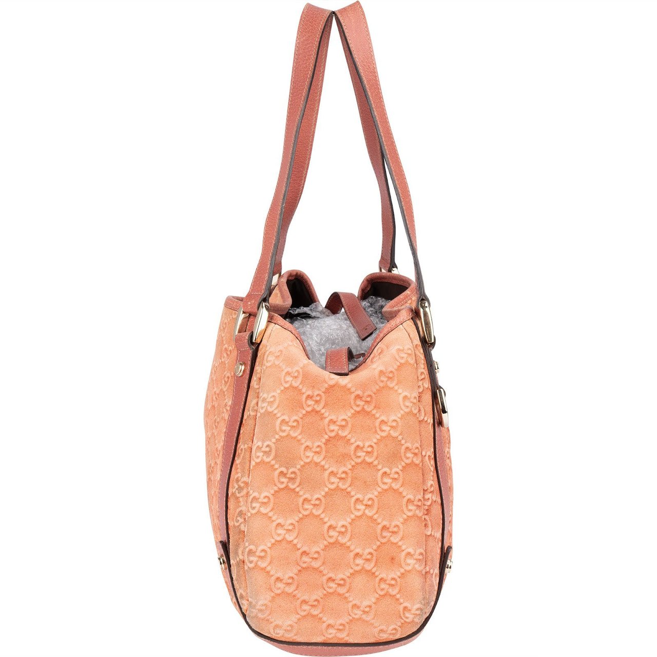 Gucci Gucci Guccissima Suede Abbey D-Ring Hobo Shoulder Bag Oranje