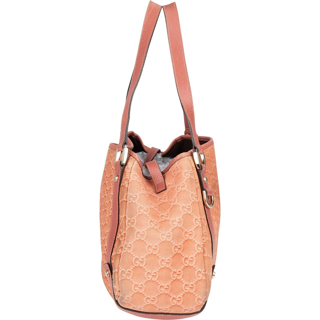 Gucci Gucci Guccissima Suede Abbey D-Ring Hobo Shoulder Bag Oranje