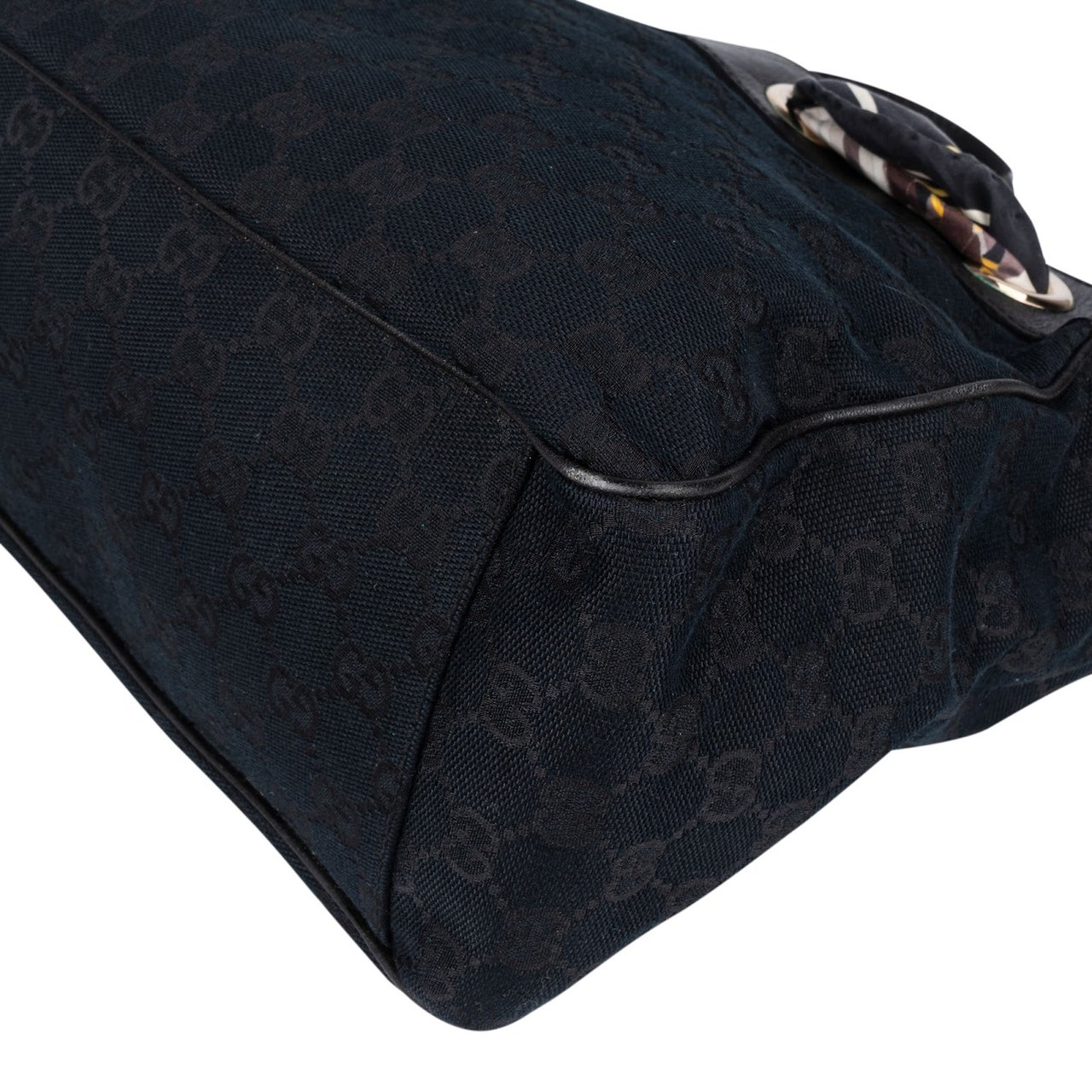 Gucci Gucci Monogram GG Canvas Positano Tote Handbag Zwart