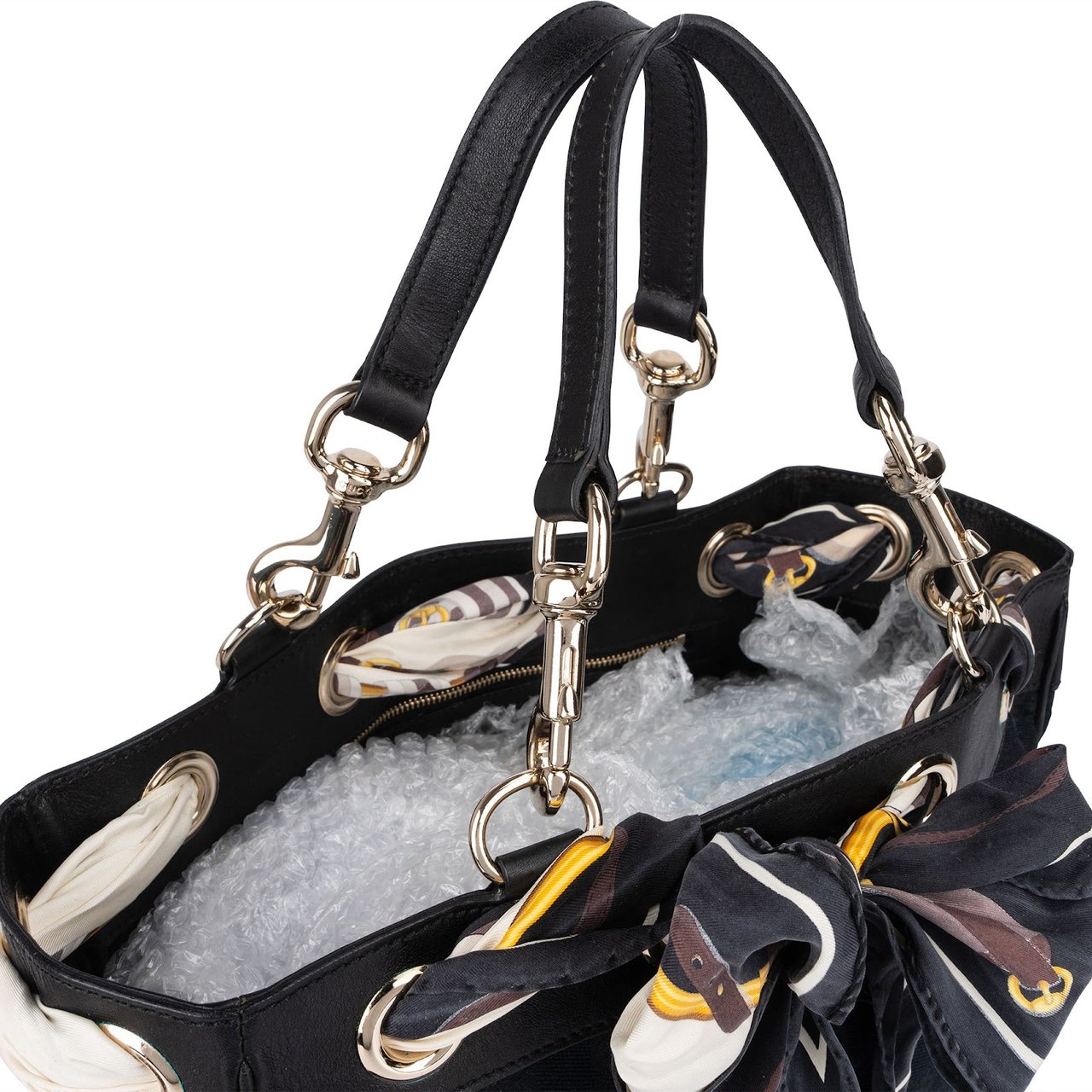 Gucci Gucci Monogram GG Canvas Positano Tote Handbag Zwart