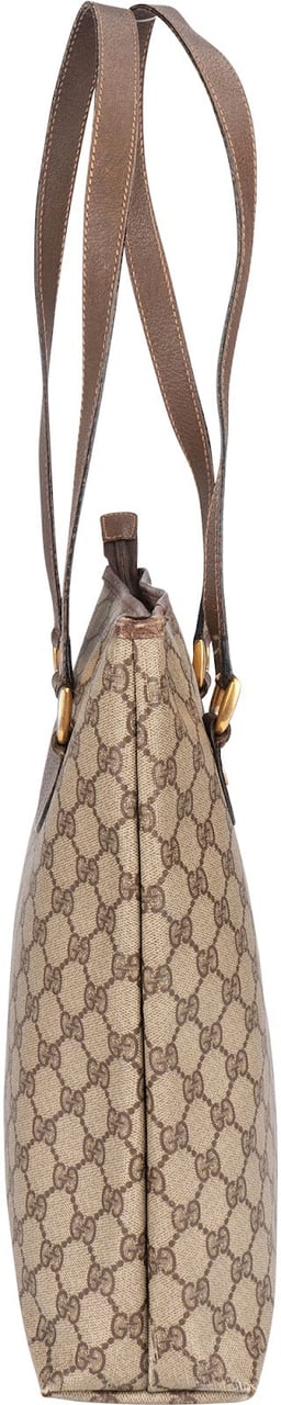 Gucci Gucci Monogram Vintage GG Supreme Tote Shoulder Bag Beige