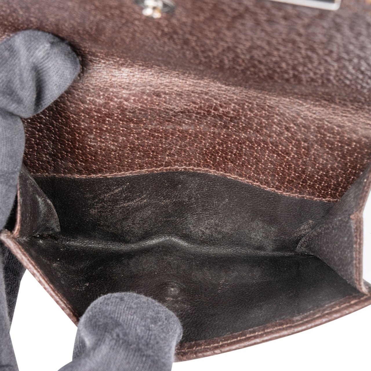 Gucci Gucci Monogram GG Canvas French Flap Wallet Bruin