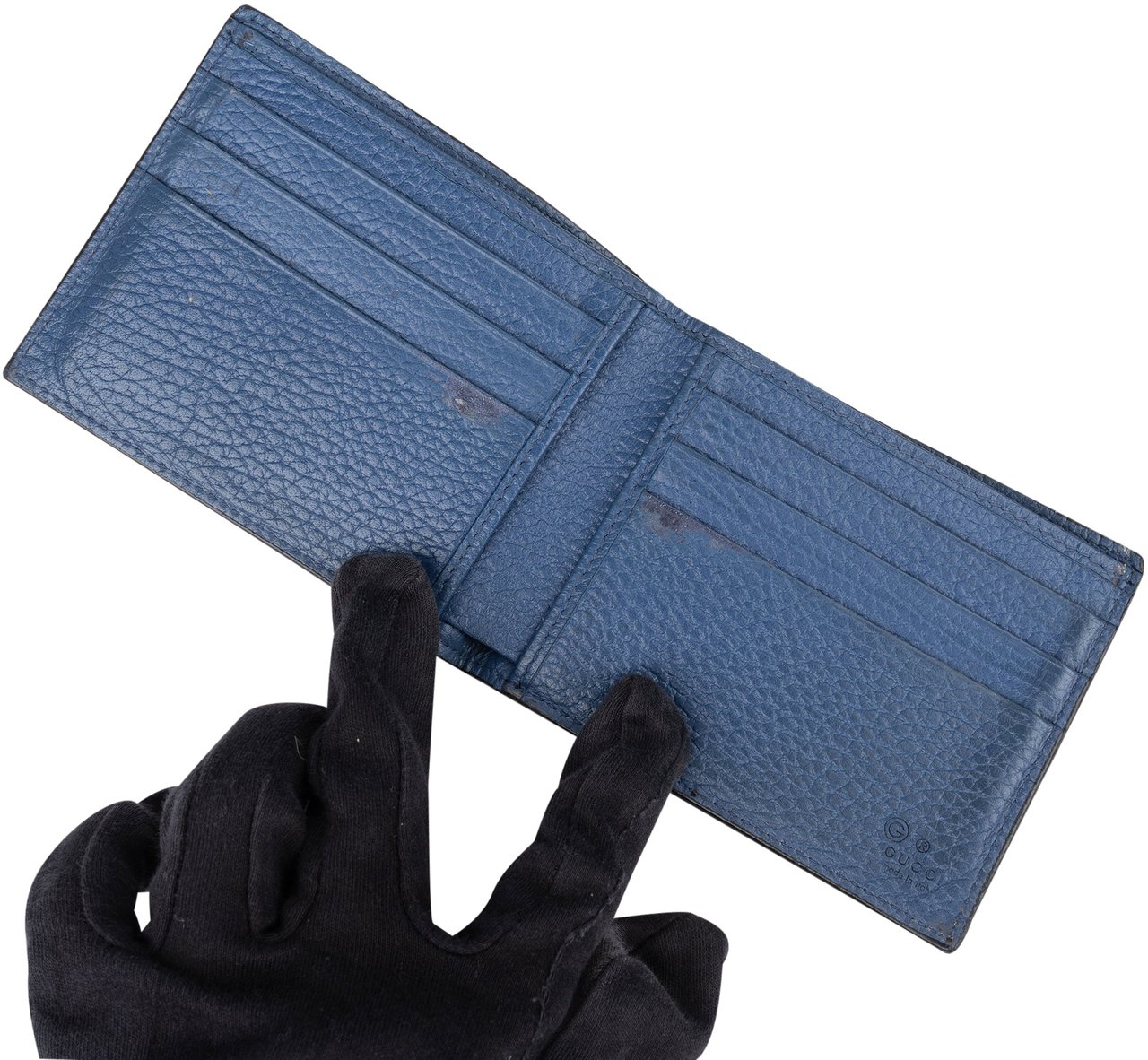 Gucci Gucci GG Emblem Leather Wallet Zwart