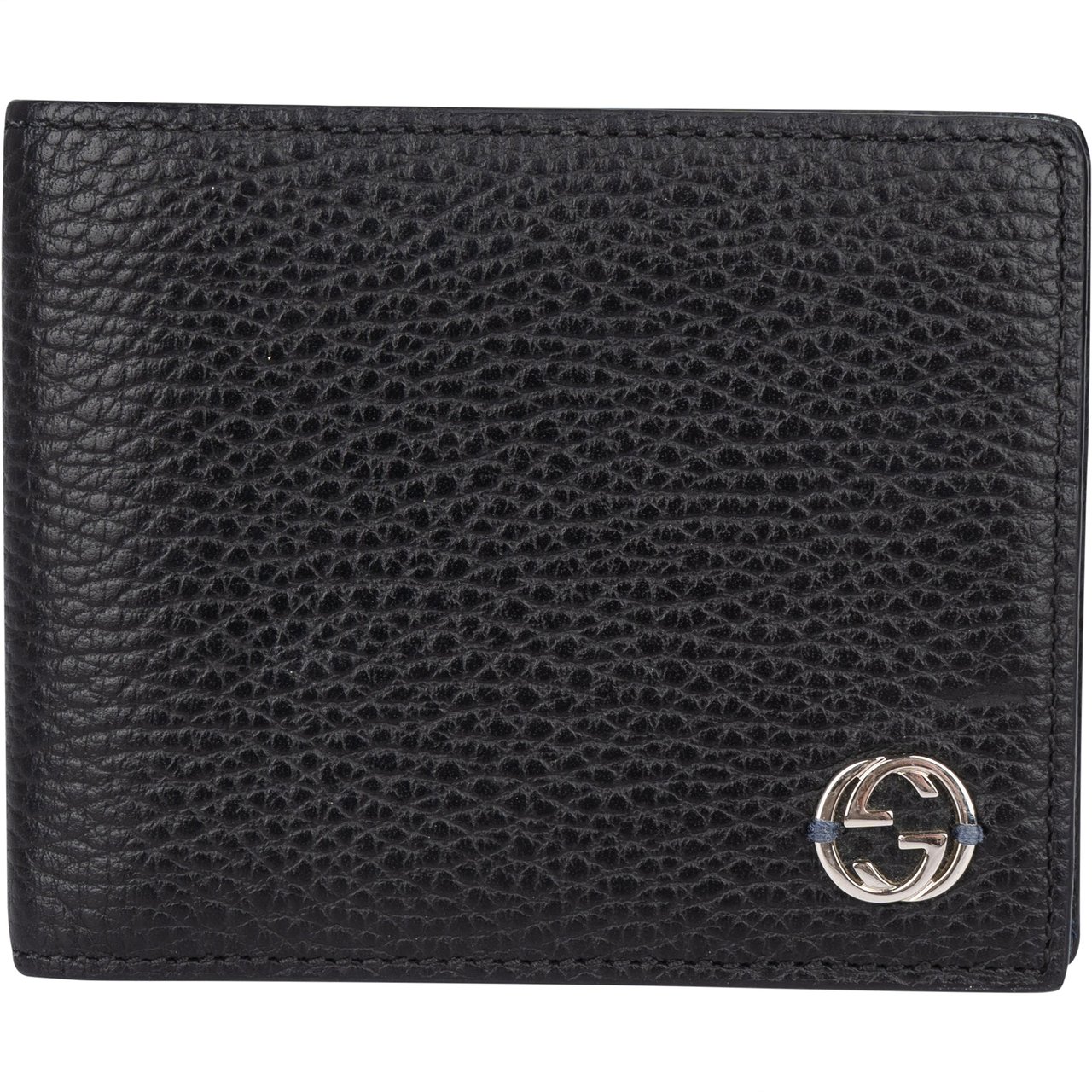 Gucci Gucci GG Emblem Leather Wallet Zwart