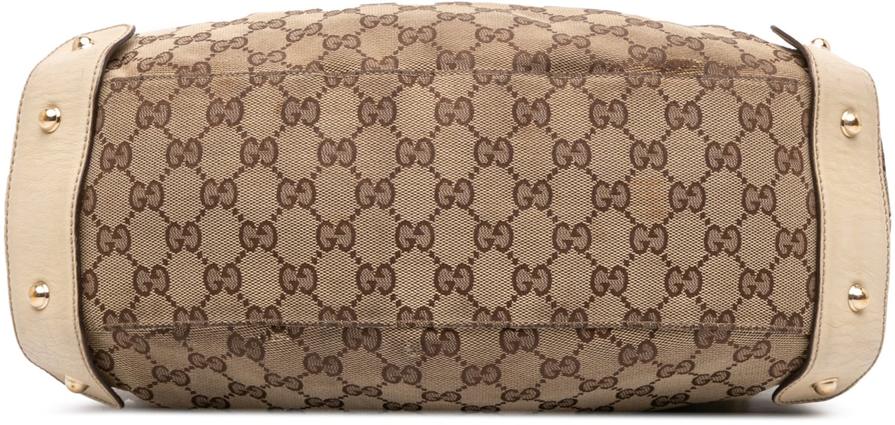 Gucci Small GG Canvas Horsebit Pelham Shoulder Bag Bruin