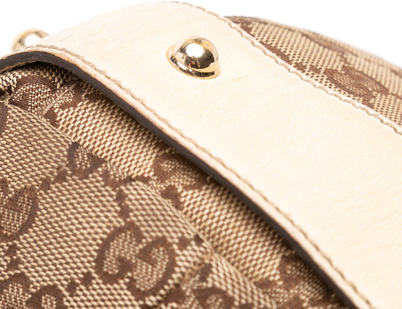 Gucci Small GG Canvas Horsebit Pelham Shoulder Bag Bruin