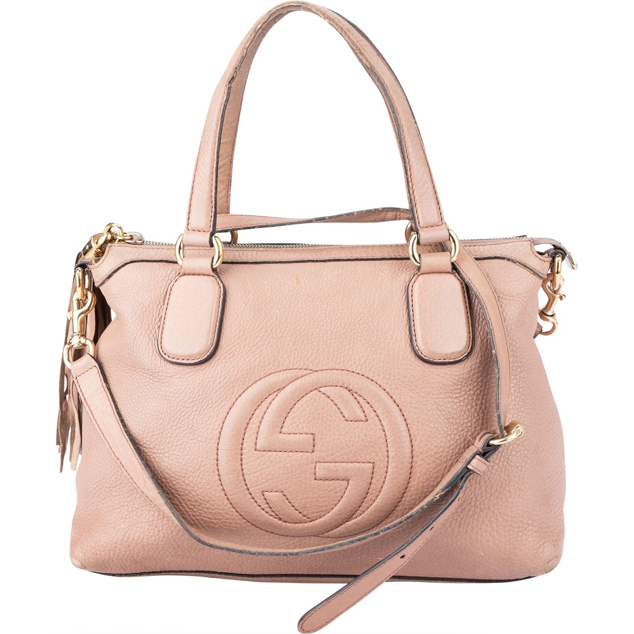 Gucci Gucci Pink Leather Soho Handbag Roze