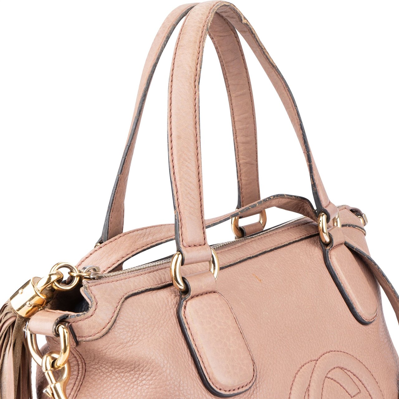 Gucci Gucci Pink Leather Soho Handbag Roze