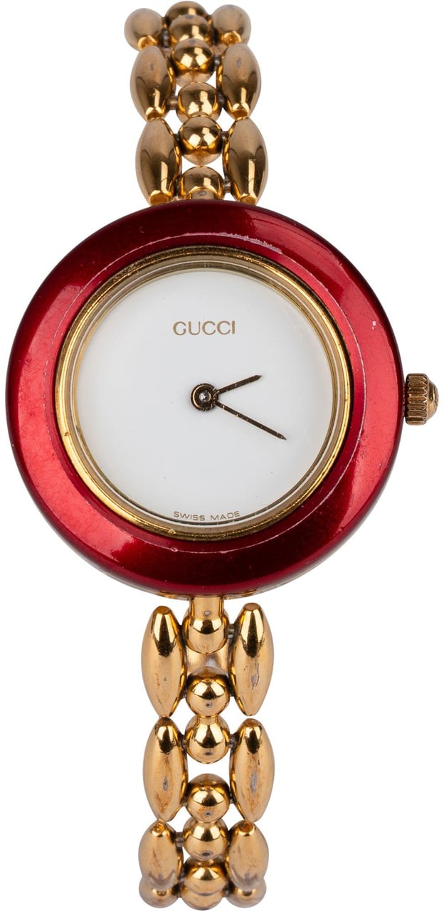 Gucci Gucci Gold Tone Change Bezel 11/12.2 Women Watch Goud