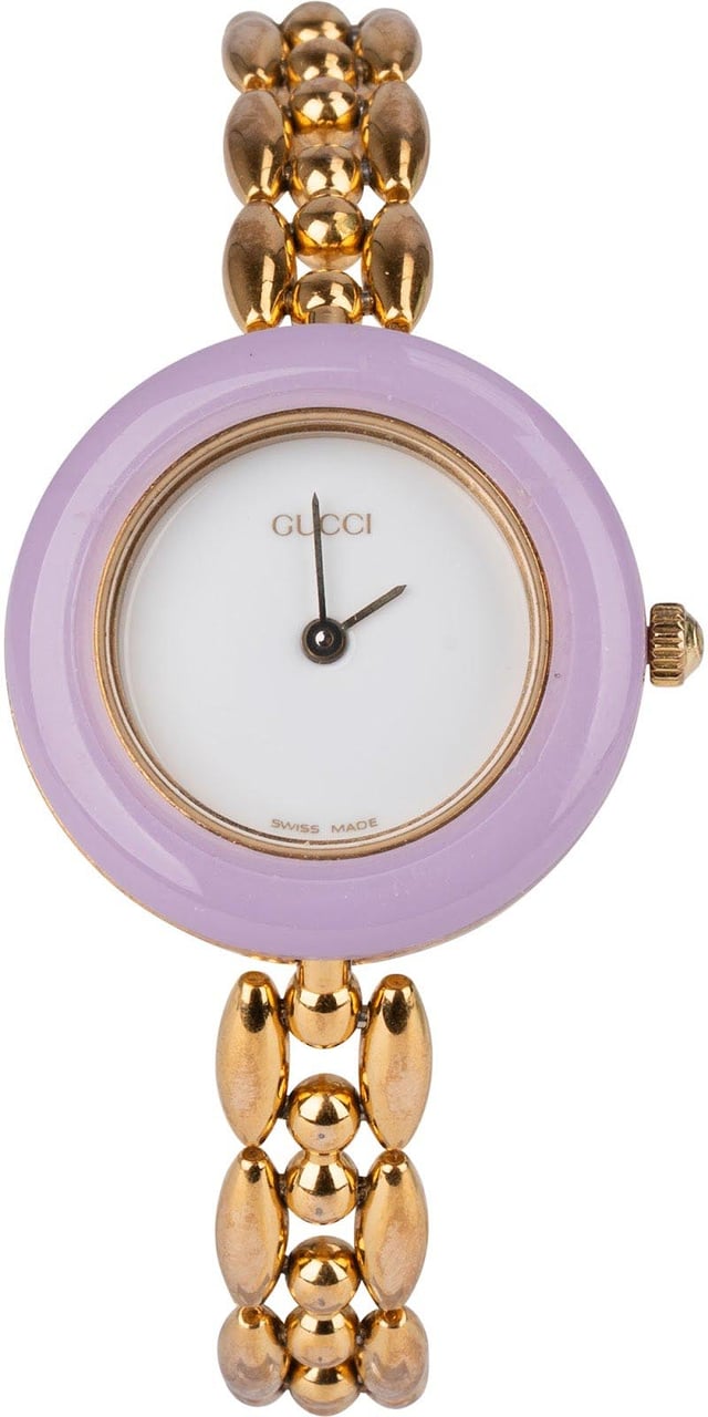 Gucci Gucci Gold Tone Change Bezel 11/12.2 Women Watch Goud