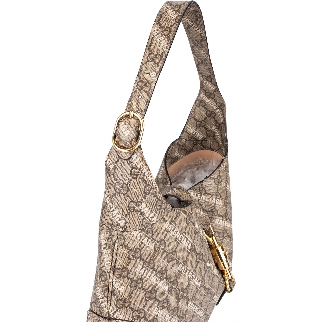 Gucci Gucci x Balenciaga GG Supreme The Hacker Project Jackie 1961 Shoulder Bag Beige