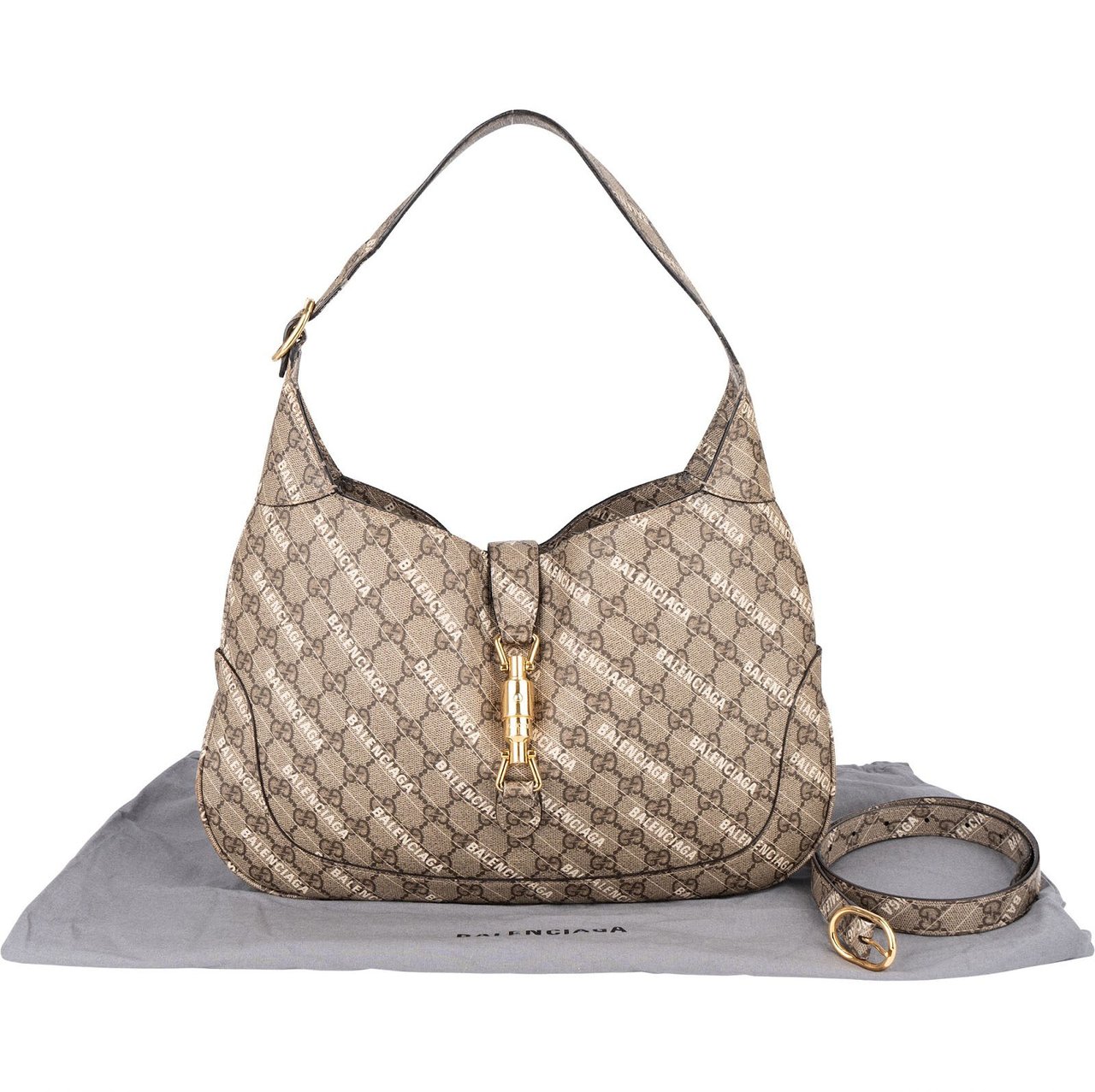 Gucci Gucci x Balenciaga GG Supreme The Hacker Project Jackie 1961 Shoulder Bag Beige