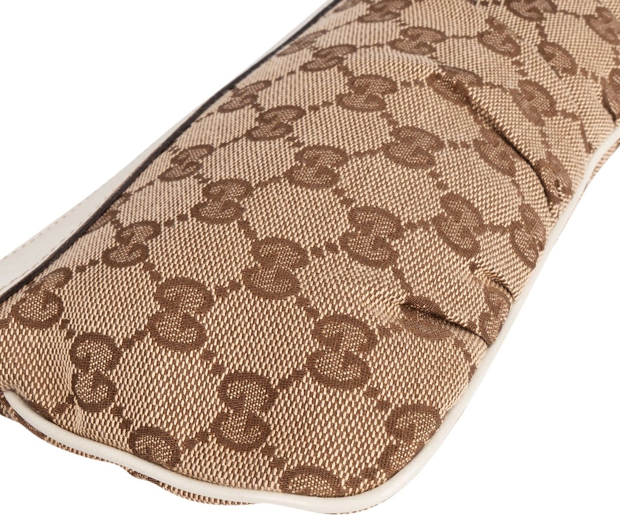 Gucci Gucci Monogram GG Canvas Charm Pochette Shoulder Bag Beige