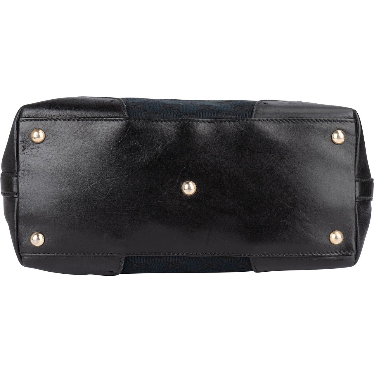 Gucci Gucci Monogram GG Canvas Horsebit Tote Shoulder Bag Zwart