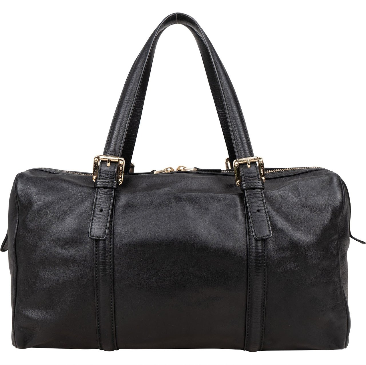 Gucci Leather Britt Boston Bag Handbag Zwart